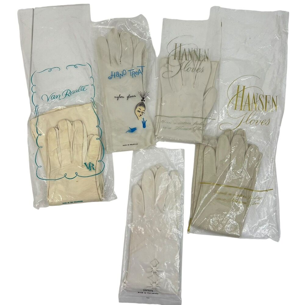 Vtg Analon Hansen Ladies 3 Elbow 2 Wrist Formal Cocktail Long Gloves‎ 6.5 7.5